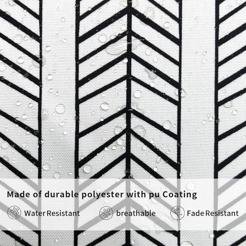 DYTXIII Pack of 2 Outdoor Waterproof Pillow Covers ONLY, 18"x18" Square Decorative Double Printed Throw Pillow Cases for Patio Couch Porch Furniture, Herringbone Black White - Image 4